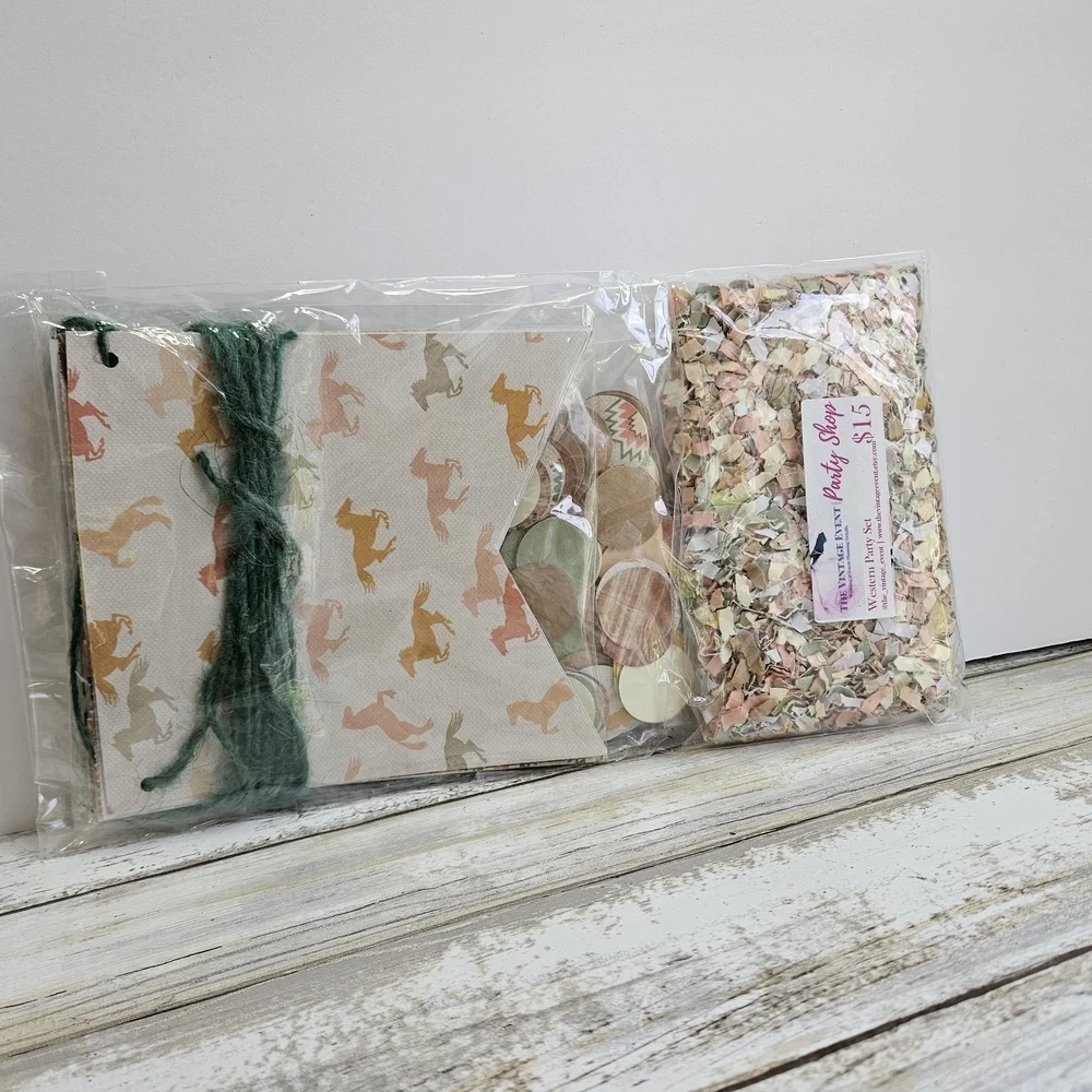 Horse Pattern Party Set with Green Details